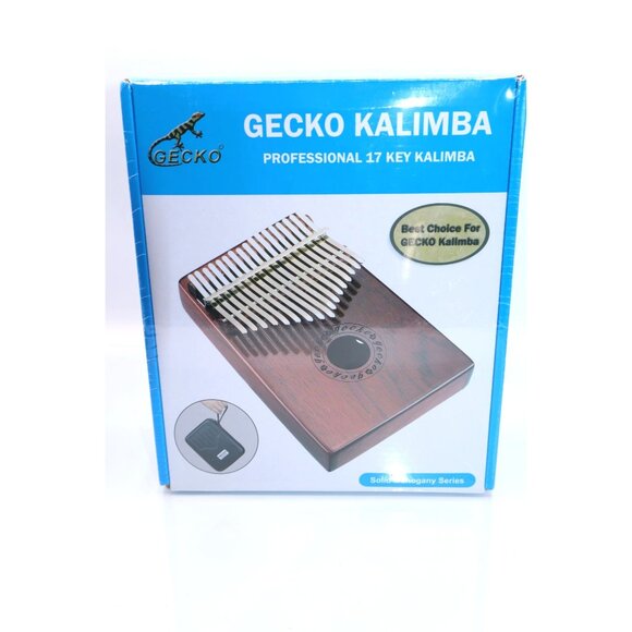 Gecko 17-Key Solid Wood Kalimba Professional Mahogany Thumb Piano With Tuning - Picture 1 of 4